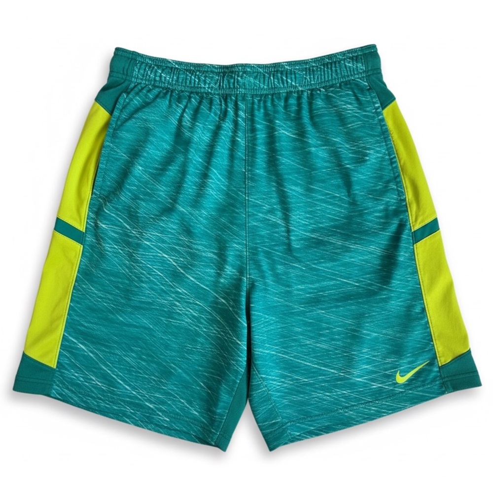 Nike Dri-FIT Athletic Shorts Teal Volt Performance Workout Gym Size Large